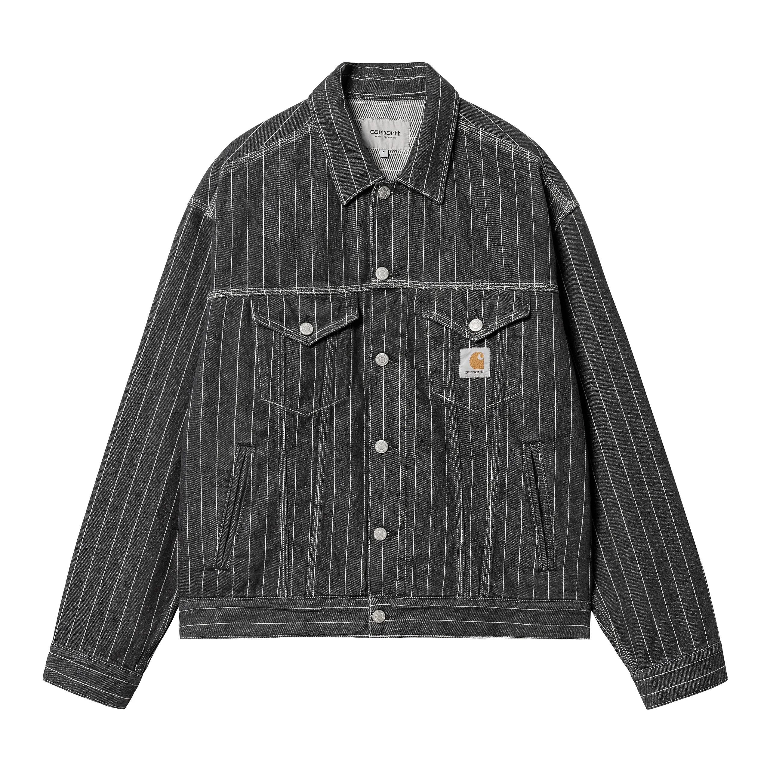 ORLEAN JACKET ORLEAN STRIPE, BLACK / WHITE STONE WASHED