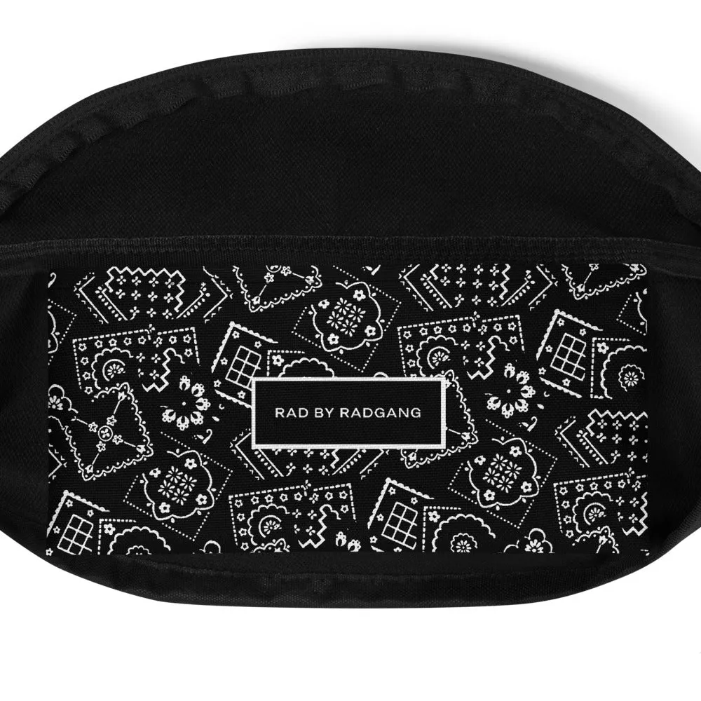 PAISLEY PRINT FANNY PACK - BLACK