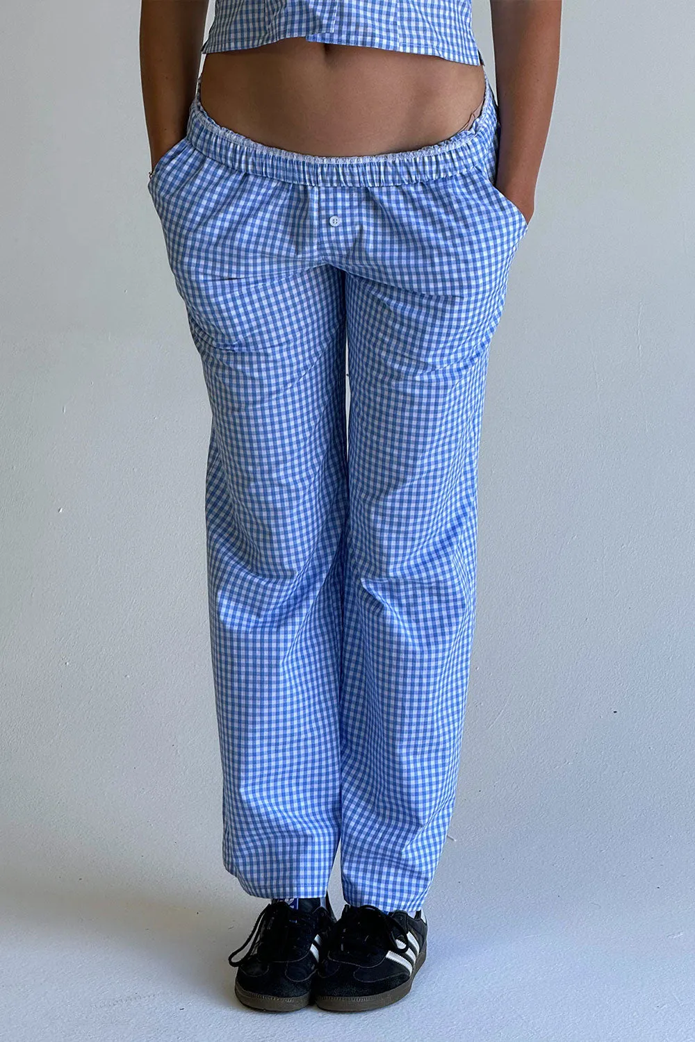 Raleigh Cotton Pant - Cloud Gingham