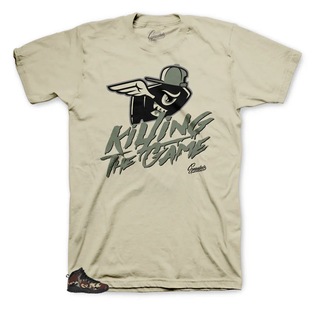 Retro 10 Woodland Camo Killing the Game Shirt