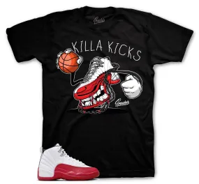 Retro 12 Cherry Shirt - Fly kicks - Black