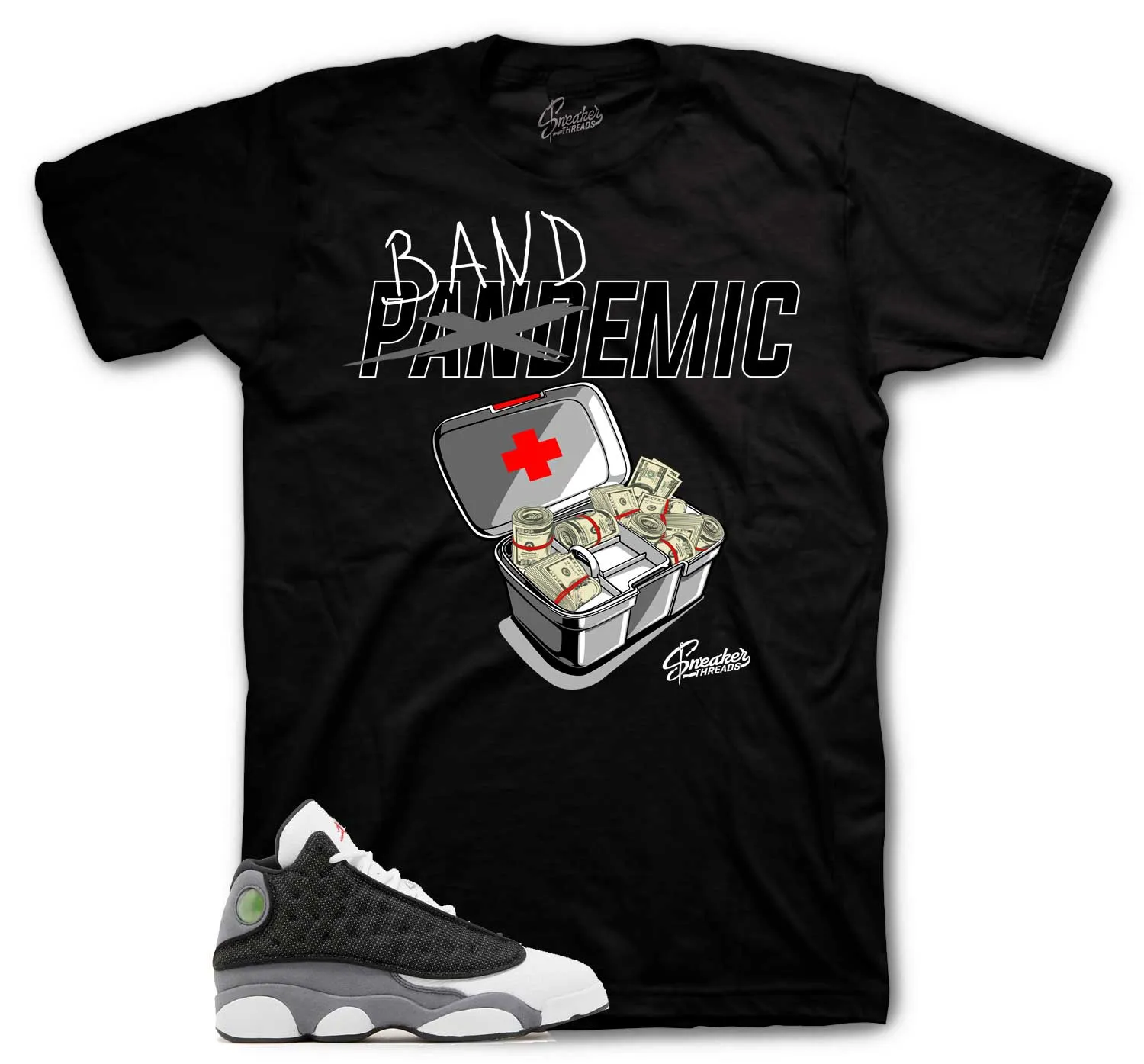 Retro 13 Black Flint Bandemic Shirt