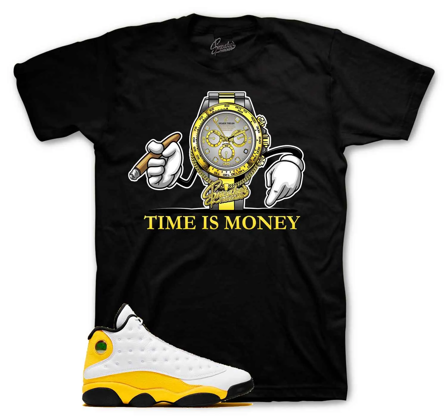 Retro 13 Del Sol Shirt - Time is Money - Black