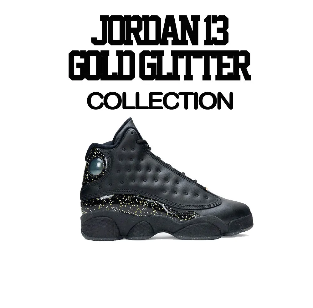 Retro 13 Gold Glitter Shirt - Clean Pair - Black