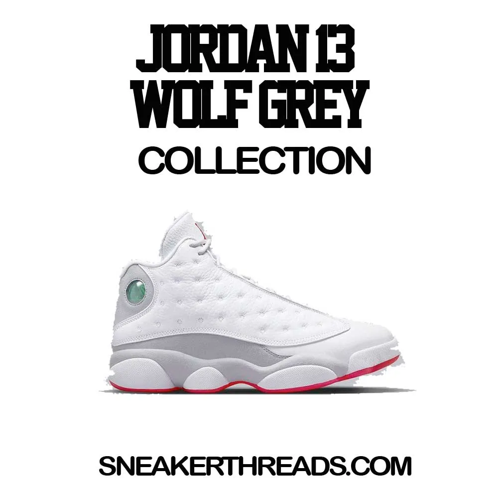 Retro 13 Wolf Grey Shirt - Champ Hustle - White