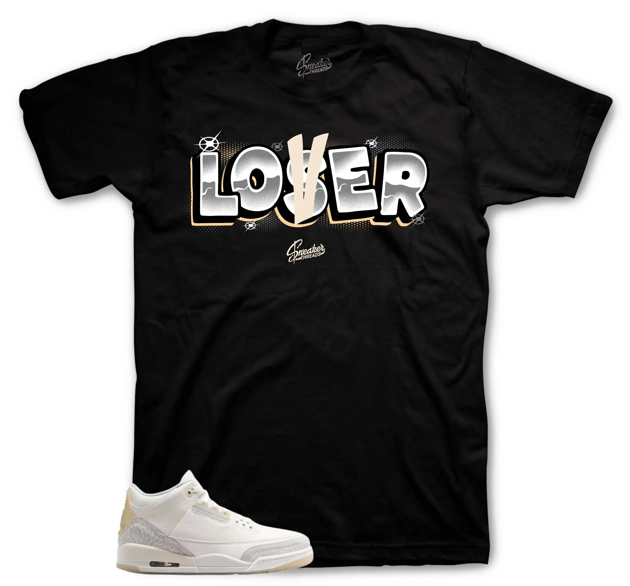 Retro 3 Craft Ivory Loser Lover Shirt