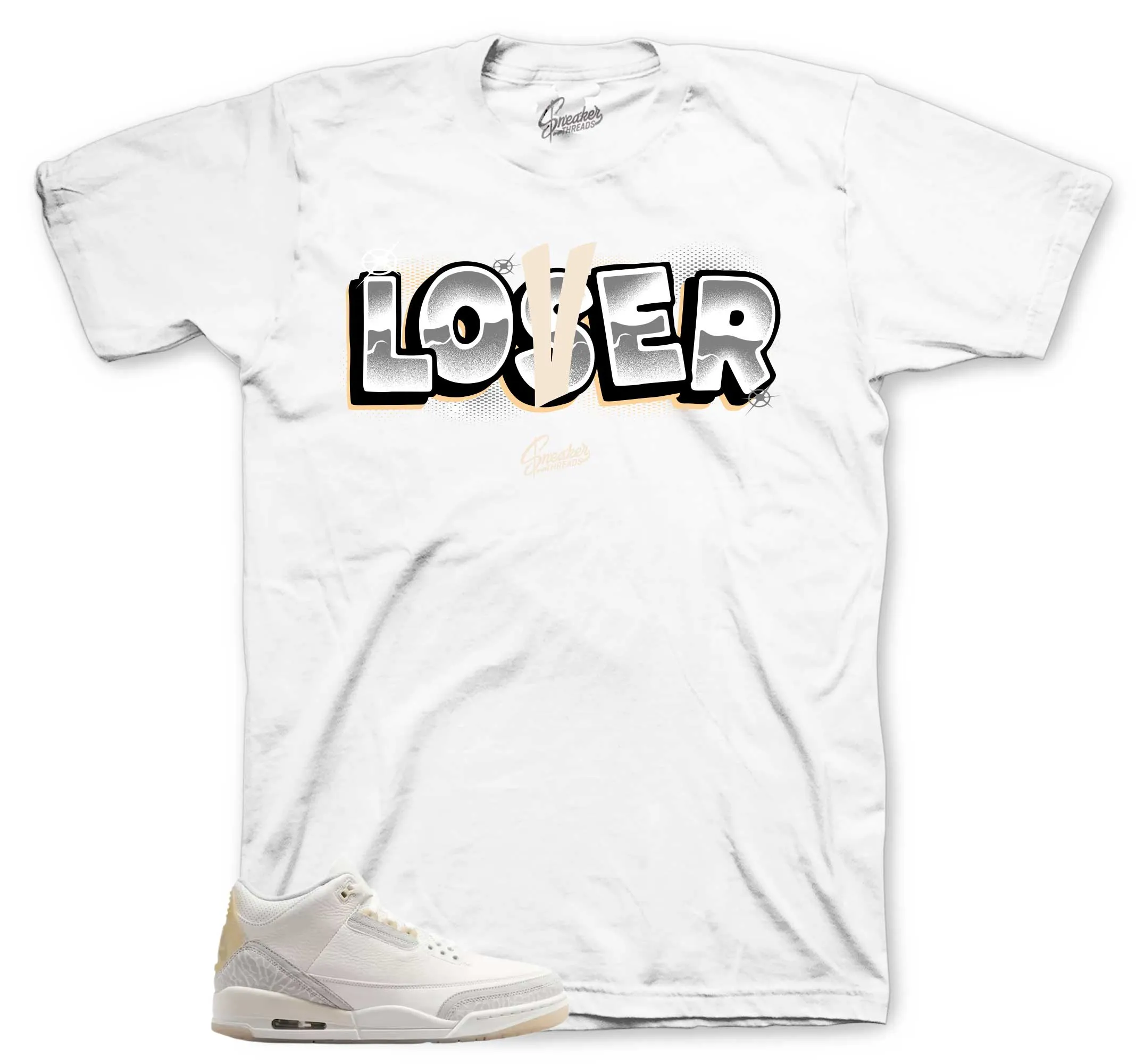 Retro 3 Craft Ivory Loser Lover Shirt