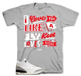 Retro 3 Reimagined White Cement Love Kicks Shirt