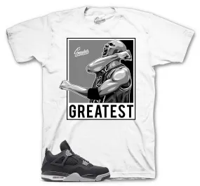 Retro 4 Black Canvas Shirt - Greatest - White