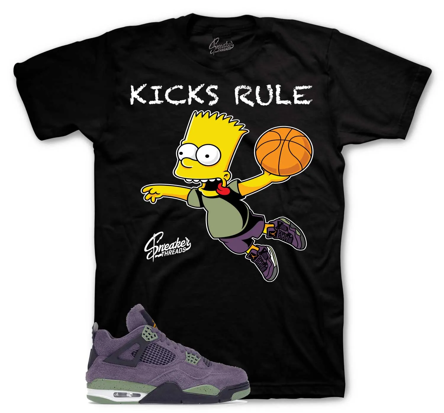 Retro 4 Canyon Purple Shirt - Kicks Rule - Black