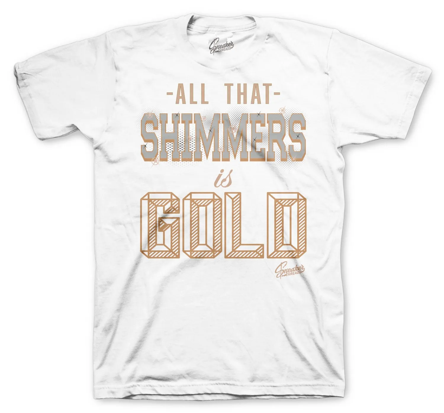 Retro 4 Shimmer Shirt - Gold - White