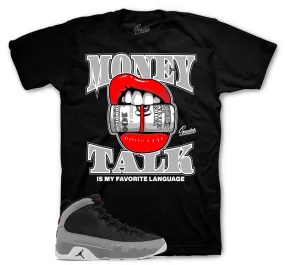 Retro 9 Particle Grey Shirt - Money Talk - Black