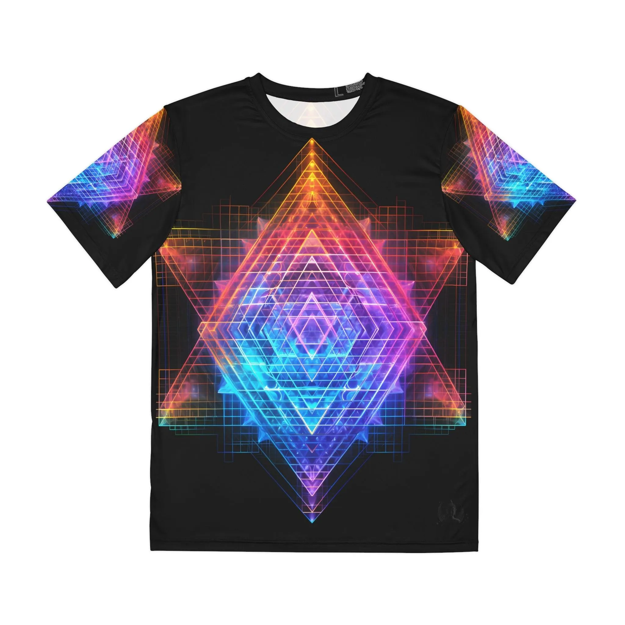 Sri Yantra 3D v2 Sacred Geometry Octane Colorful Symmetrical Sublimation - All Over Print (AOP) - Digital AI Art T-Shirt for Street or Festival Wear