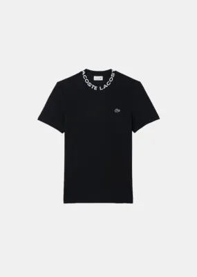 T-shirt Lacoste logo sur le col noir 2K24