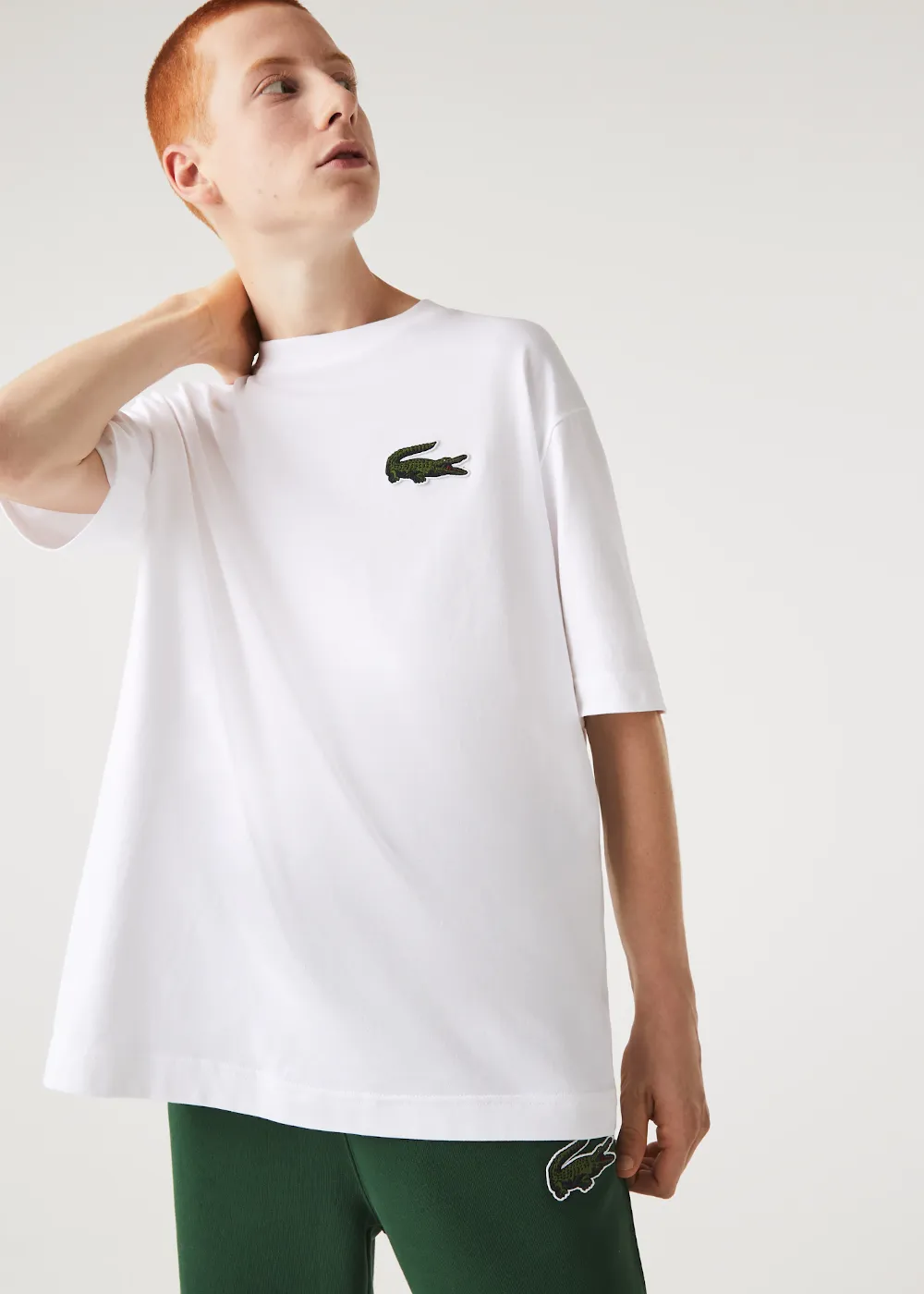 T-shirt  Lacoste loose fit avec grand crocodile blanc