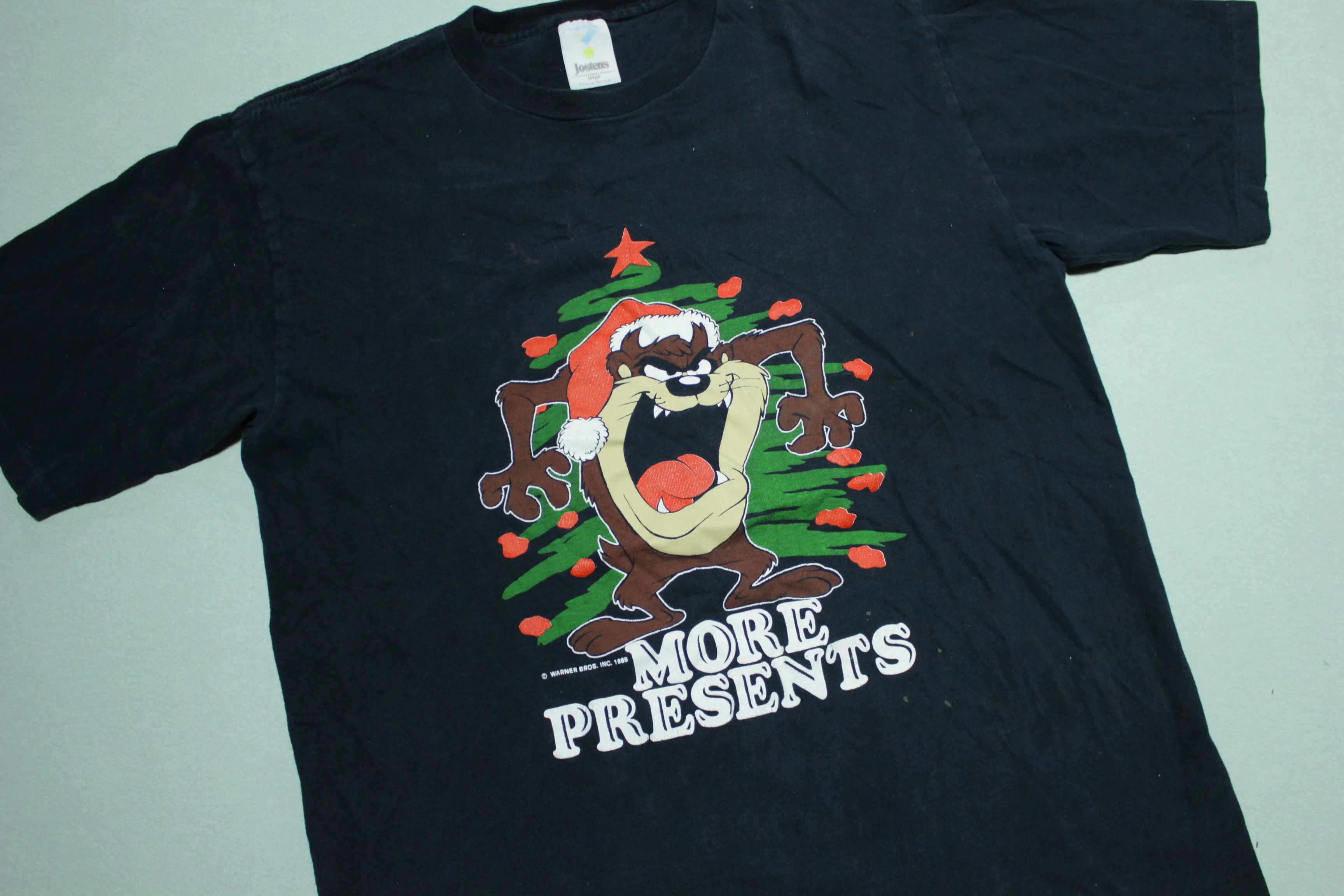 Taz Looney Tunes Christmas More Presents 80s Vintage 1989 Single Stitch USA T-Shirt