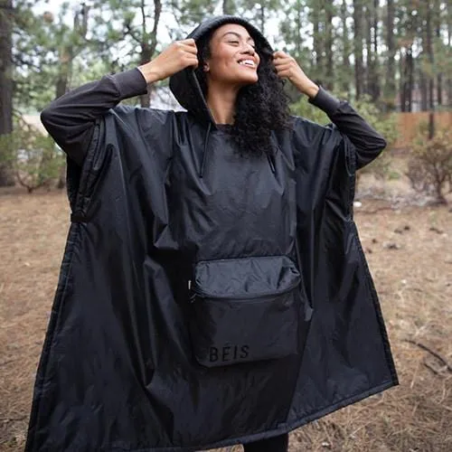 The Packable Poncho in Black