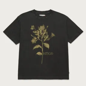 TOBACCO FLOWER SS TEE BLACK