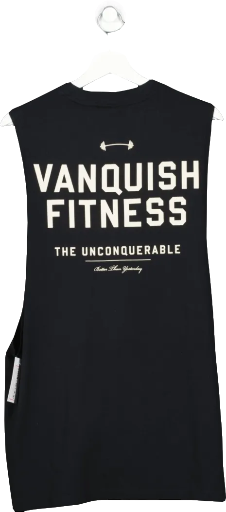 Vanquish Black The Unconquerable Sleeveless T Shirt UK L