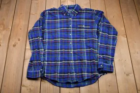 Vintage 1990s Ralph Lauren Plaid Button Up Shirt / 1990&#39;s Button Up / Vintage Flannel / Casual Wear / Workwear / Pattern Button Up