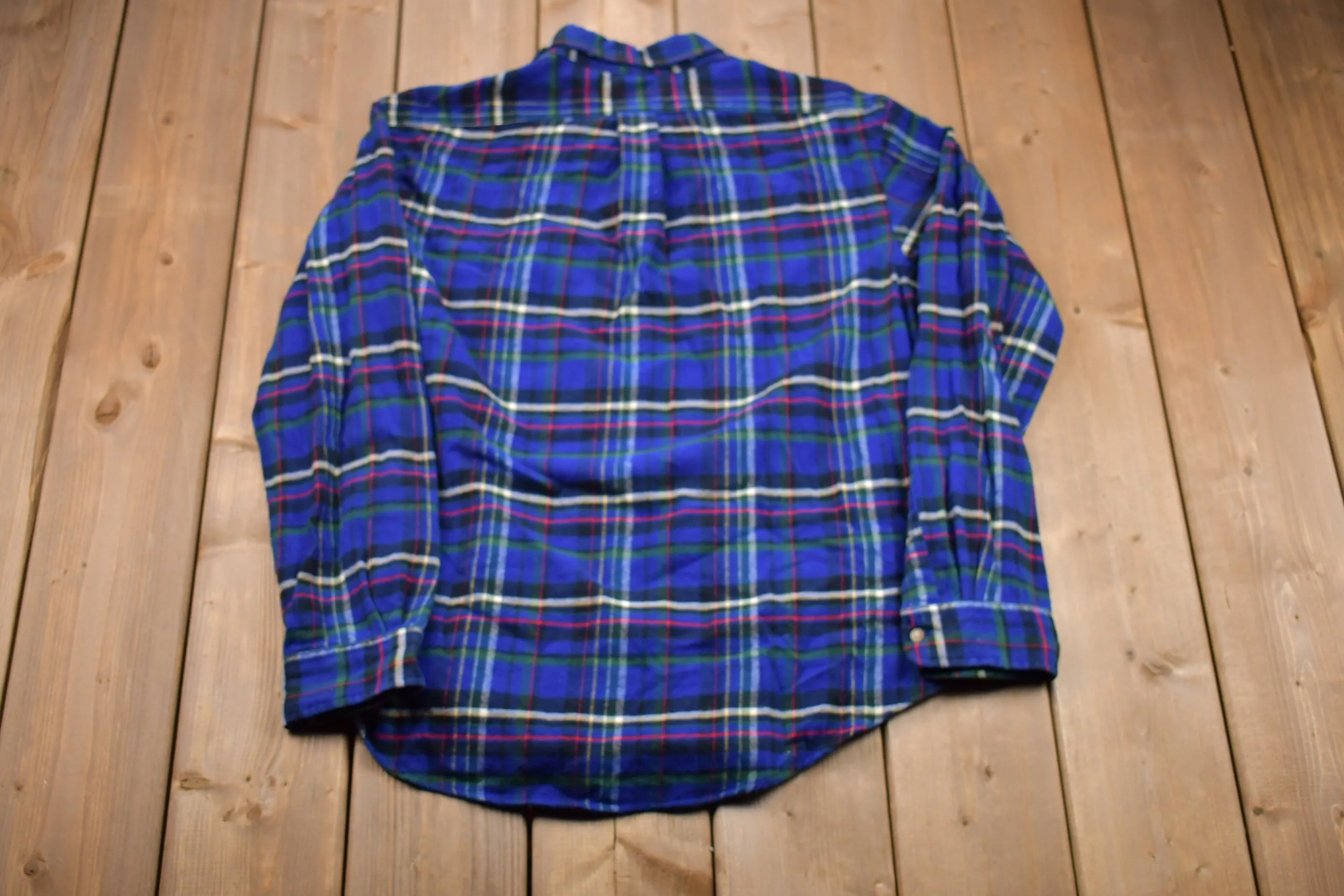 Vintage 1990s Ralph Lauren Plaid Button Up Shirt / 1990&#39;s Button Up / Vintage Flannel / Casual Wear / Workwear / Pattern Button Up