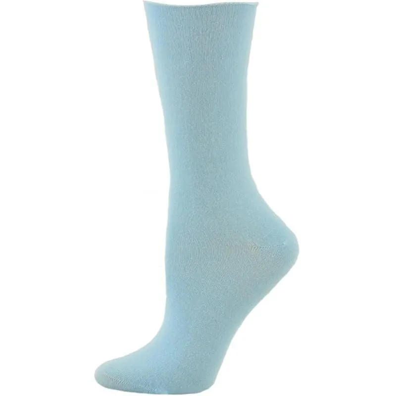 Women's Bamboo Socks - Roll Top Colorful Crew 3-Pair Packs