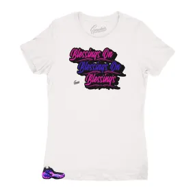 Women's Foam Purple Camo Shirt -Blessings - White