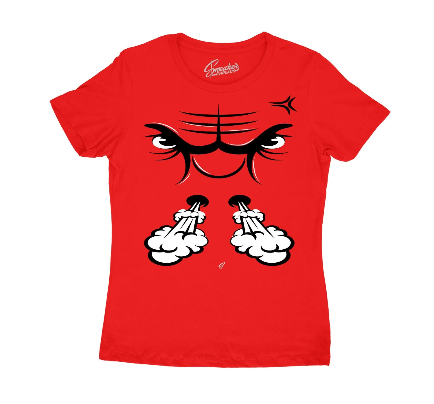 Womens Twist 12 Shirt - Raging Face - Red